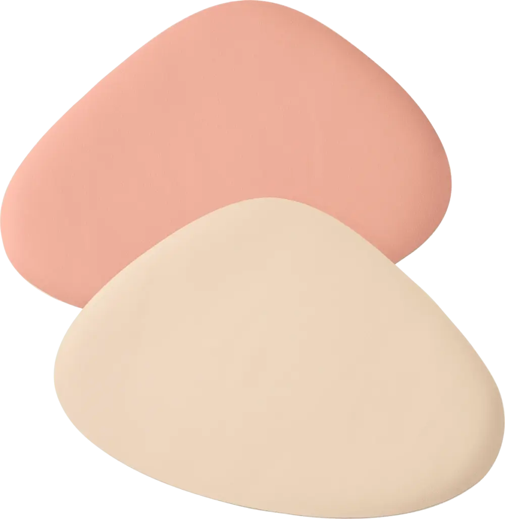 Place set of artificial leather, turnable, pink/beige (45x36 cm), 2 l