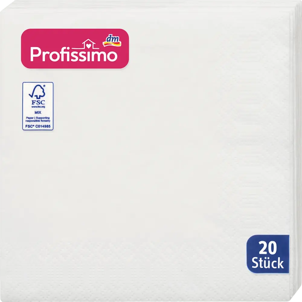 Cocktail napkin white 24x24cm, 20 St