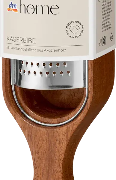 Wooden cheese mill & stainless steel, natural/silver (7x4x24.7 cm) 2tlg, 1 St