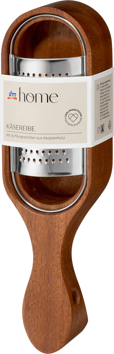 Wooden cheese mill & stainless steel, natural/silver (7x4x24.7 cm) 2tlg, 1 St