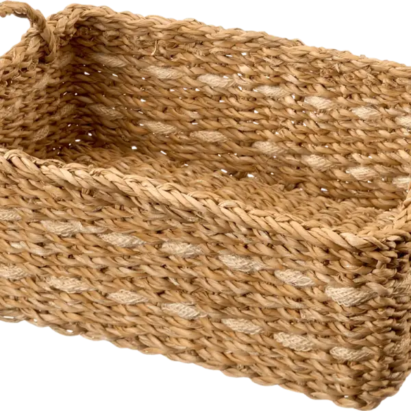Eelgrass basket, rectangular, natural/offwhite (29x20x14 cm), 1 st