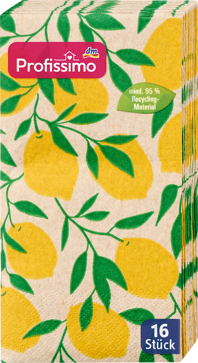Recycling buffet serviette "Lemon" (33x33cm), 16 St