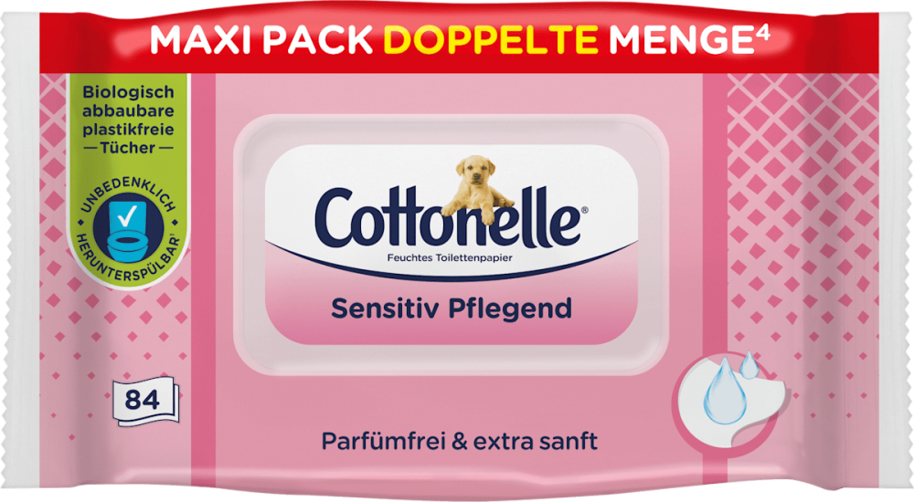 Moist toilet paper Sensitive Care, Maxi Pack, 84 St