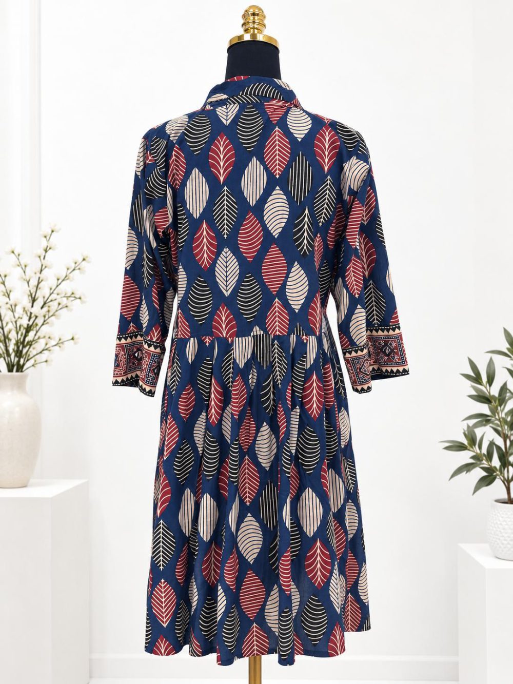 Navy Mirror-Work Printed suit
