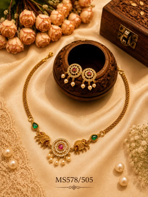 Antique Floral Necklace Set