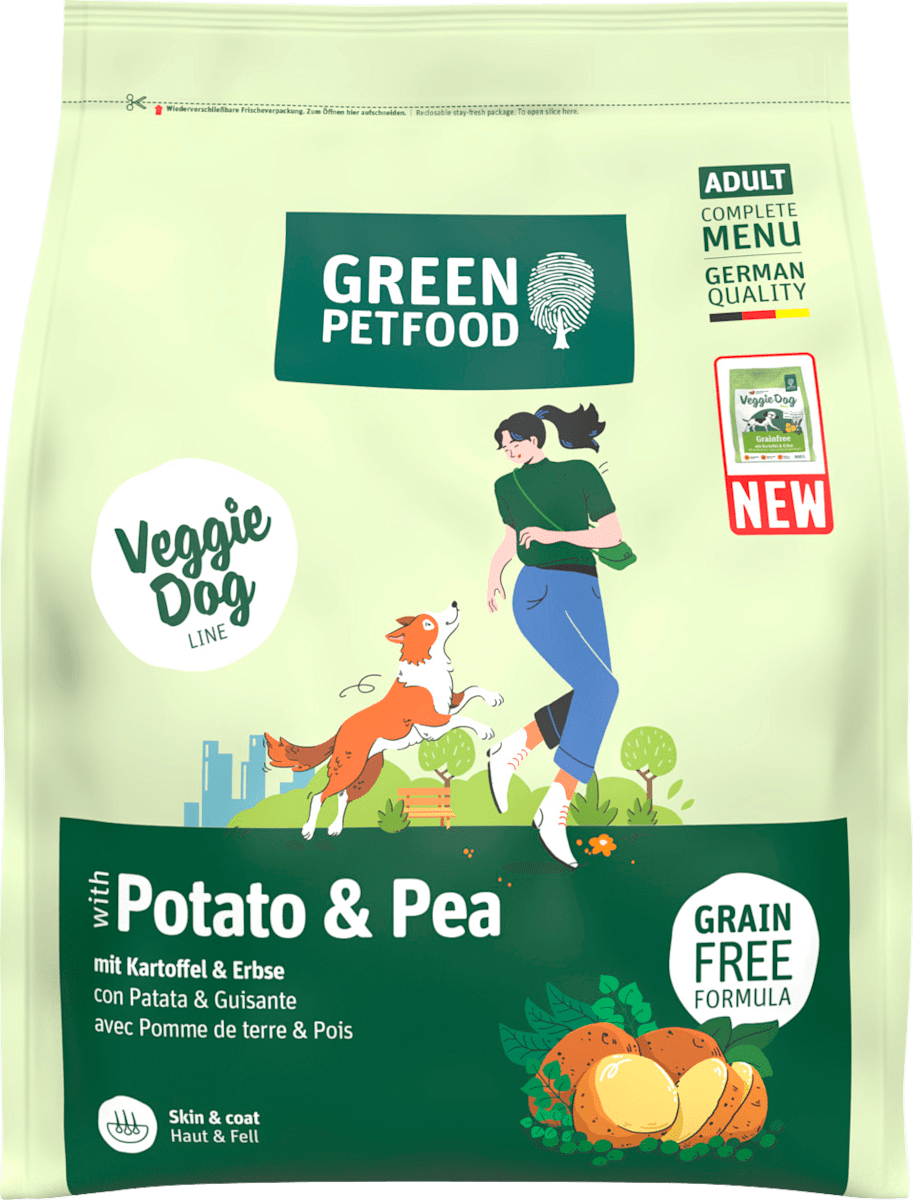 Dry food dog with potato & pea, veggie, 0.9 kg