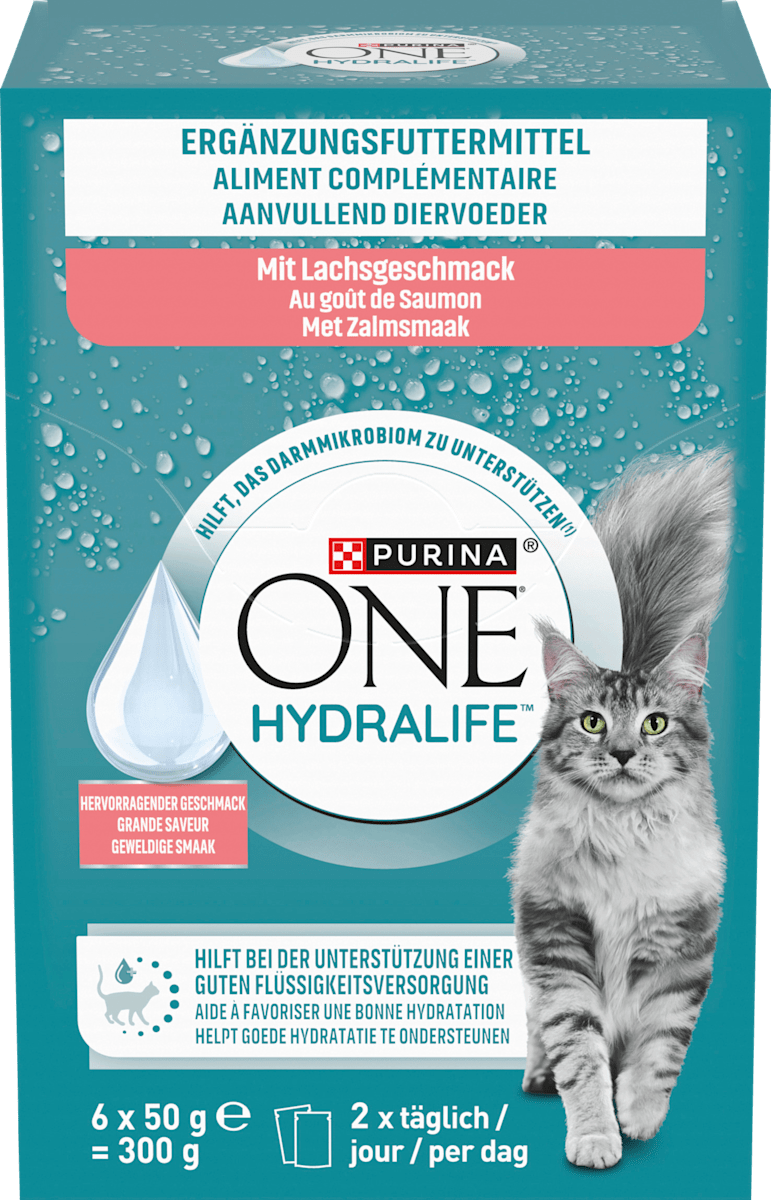 Wet food cat with salmon, Hydralife Multipack (6x50 g), 300 g