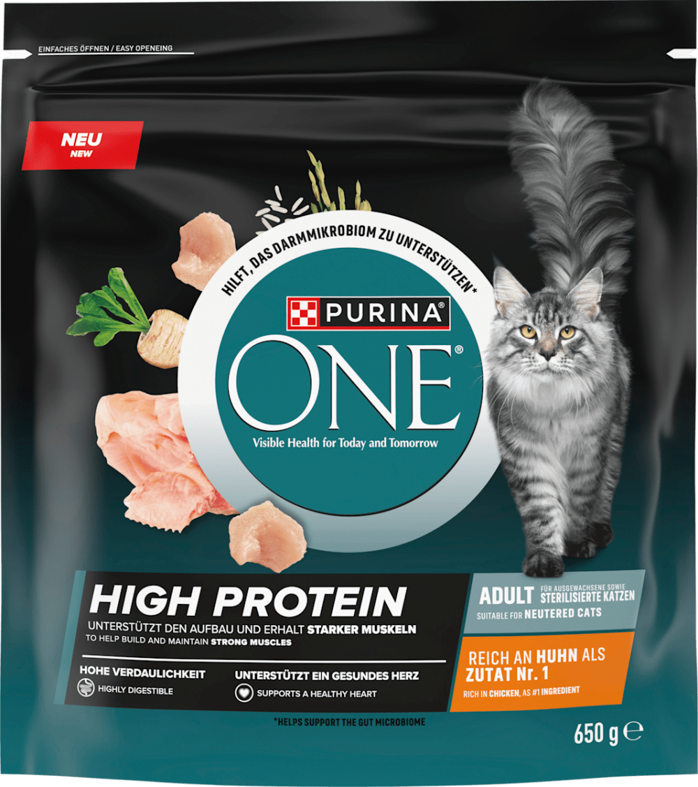 Dry food cat rich in chicken, high protein, 650 g