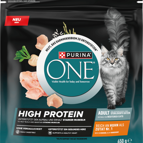 Dry food cat rich in chicken, high protein, 650 g