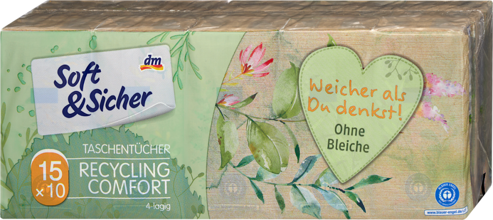 Handkerchiefs Recycling 4-layer (15x10 St), 15 St